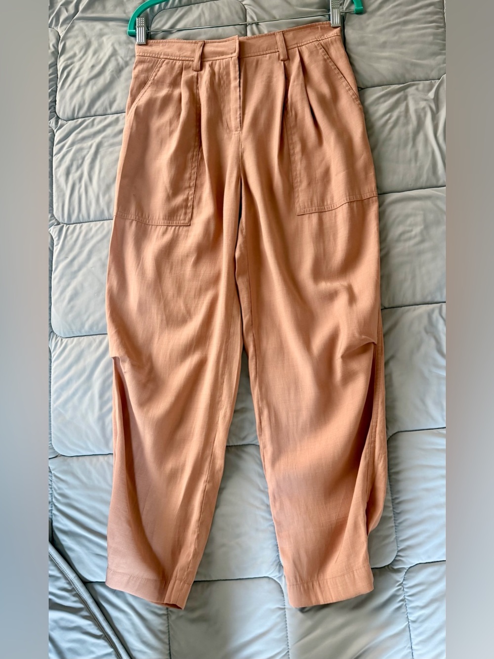 Donna Karan Peach Wide-Leg Utility Pants
